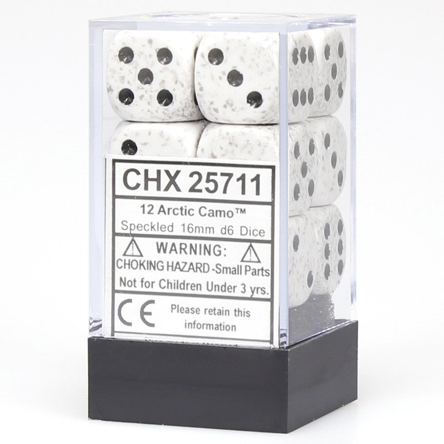 Chessex Speckled Artic Camo 16 mm D6 Dice Block (12 dice)