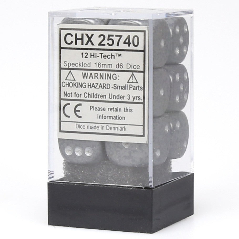 Chessex Speckled Hi-Tech 16 mm D6 Dice Block (12 dice)