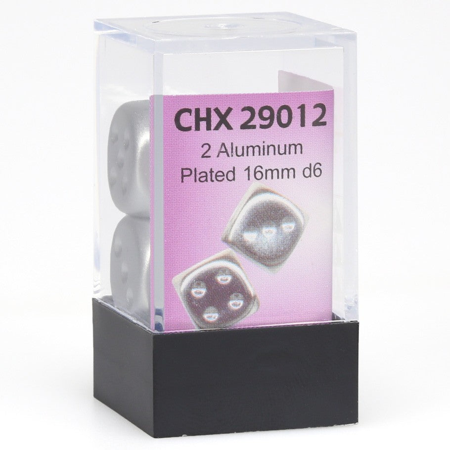 Chessex Aluminium Plated Metal 16mm Dice (2 dice)