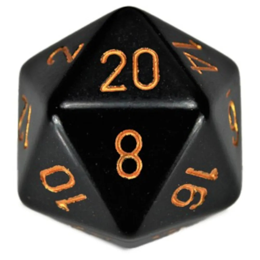 Chessex 34mm d20 Black with Gold Numbers