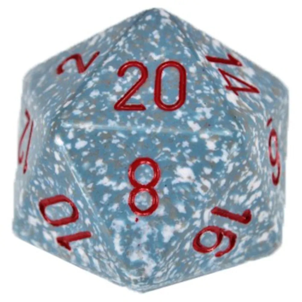 Chessex 34mm d20 Speckled Air with Red Numbers