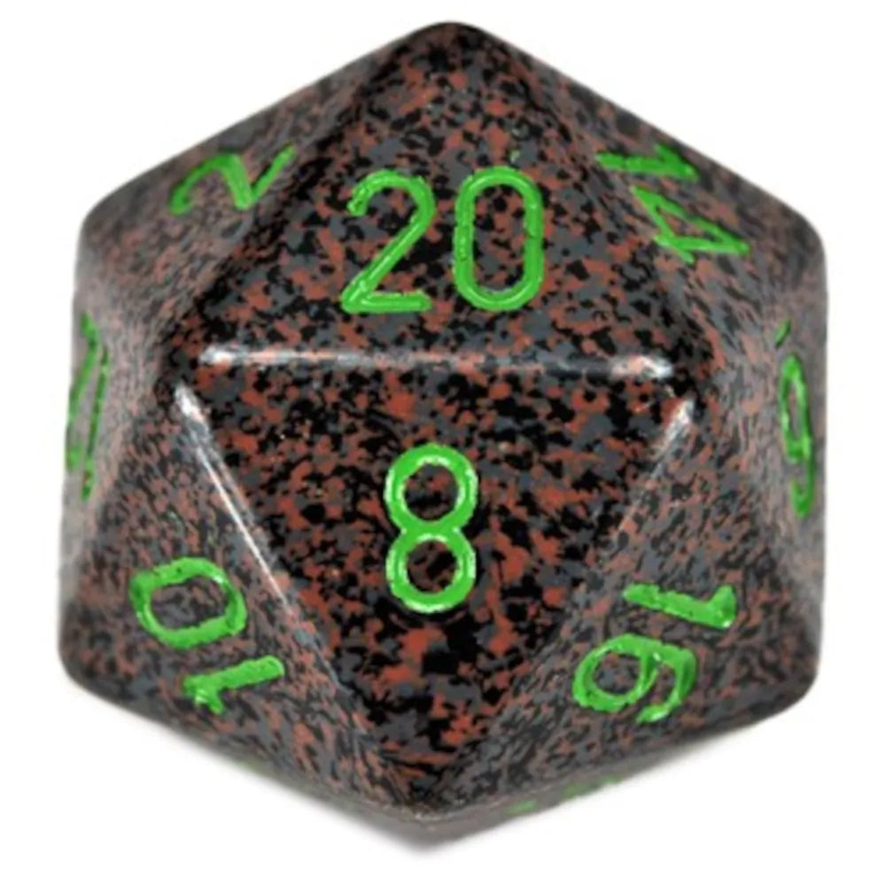 Chessex 34mm d20 Speckled Earth with Green Numbers