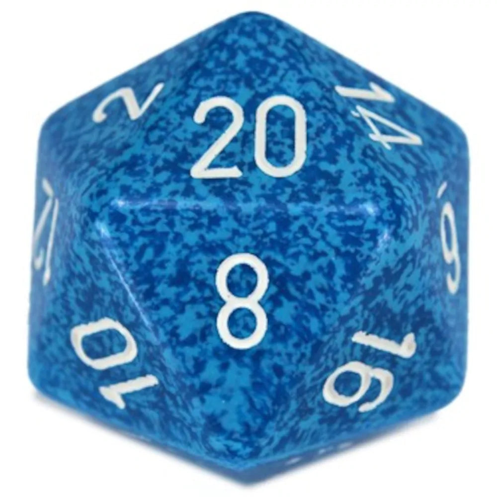 Chessex 34mm d20 Speckled Water with White Numbers