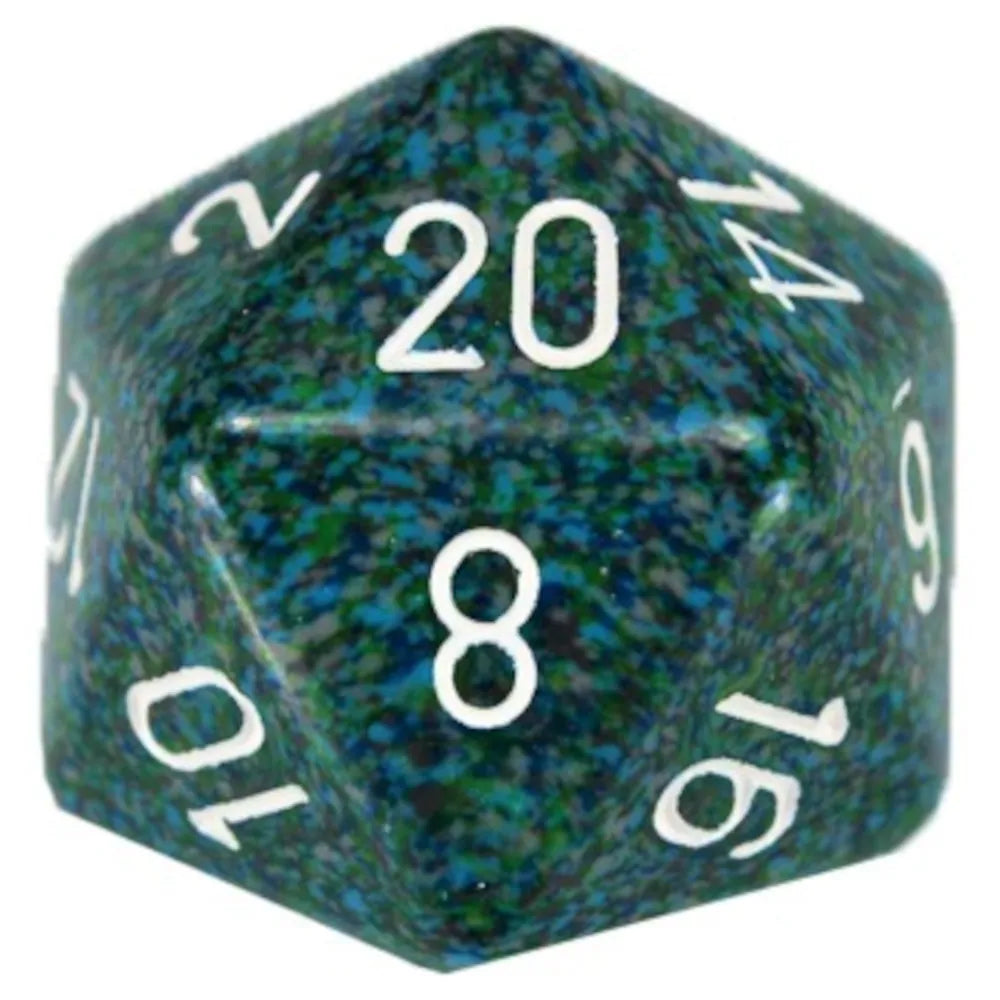 Chessex 34mm d20 Speckled Sea with White Numbers