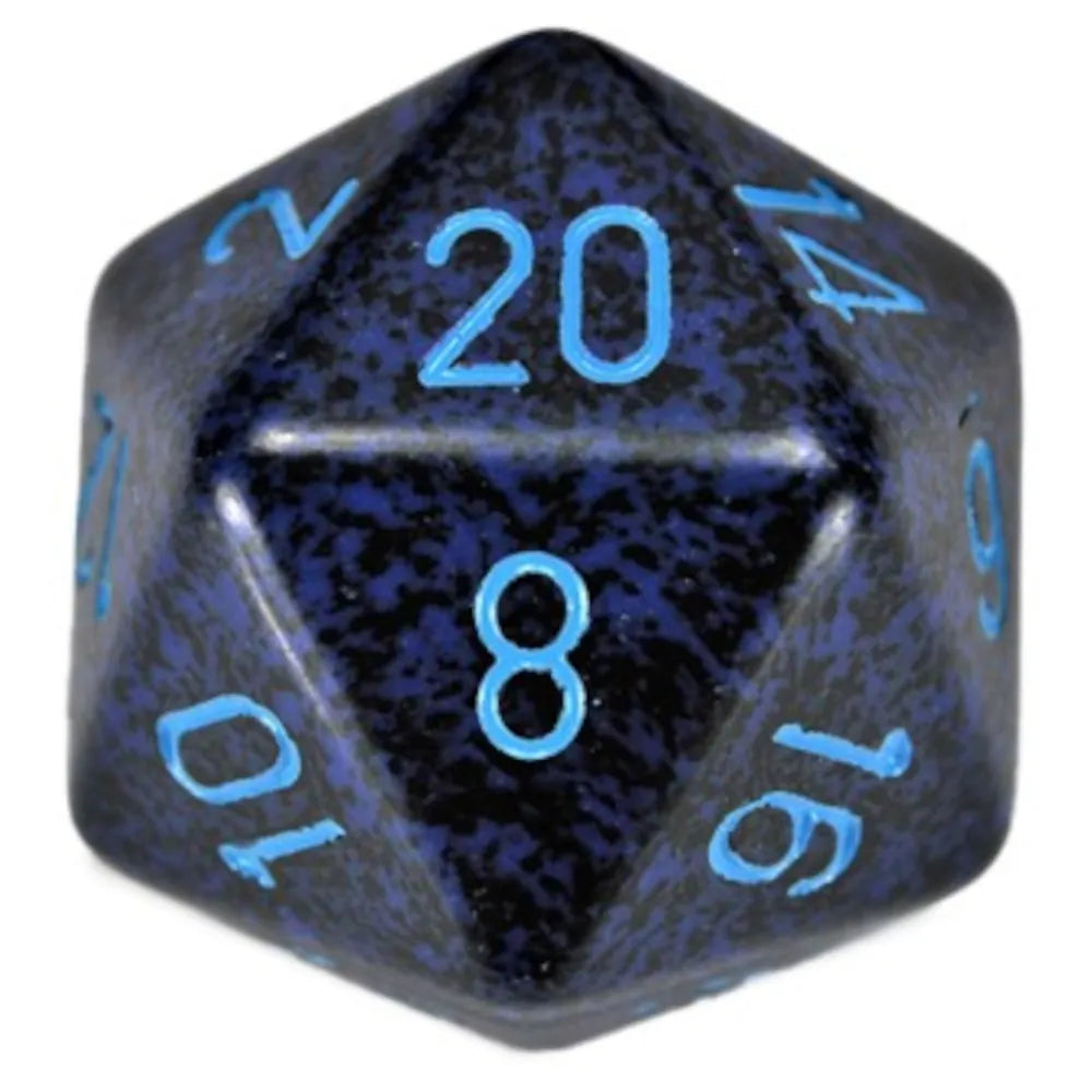 Chessex 34mm d20 Speckled Cobalt with Blue Numbers