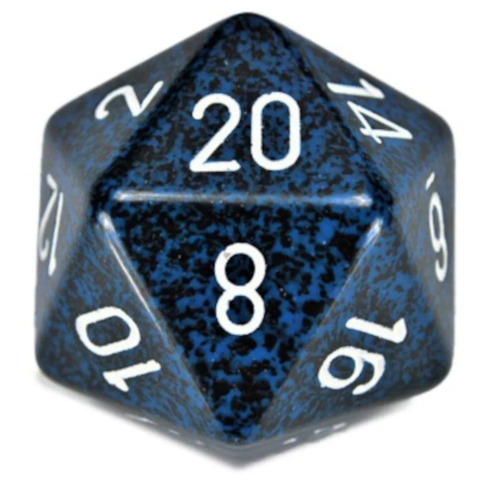 Chessex 34mm d20 Speckled Stealth with White Numbers