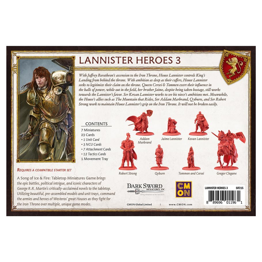 A Song of Ice & fire: Lannister Heroes 3 back