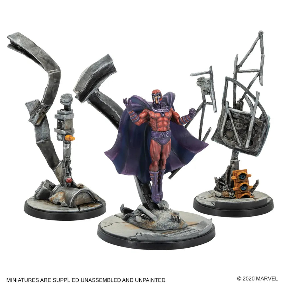 Marvel Crisis Protocol - Magneto & Toad mageno figures and metal constructs