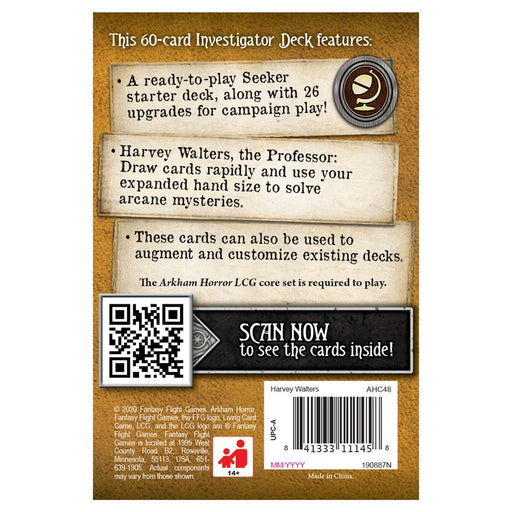 Arkham Horror The Card Game: Harvey Walters Investigator back