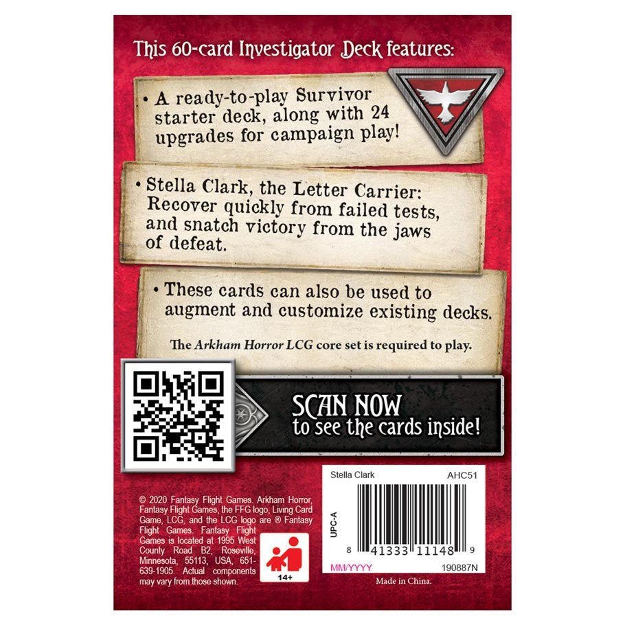 Over the Brick Arkham Horror The Card Game: Stella Clark Investigator Over the Brick Arkham Horror The Card Game: Stella Clark Investigator