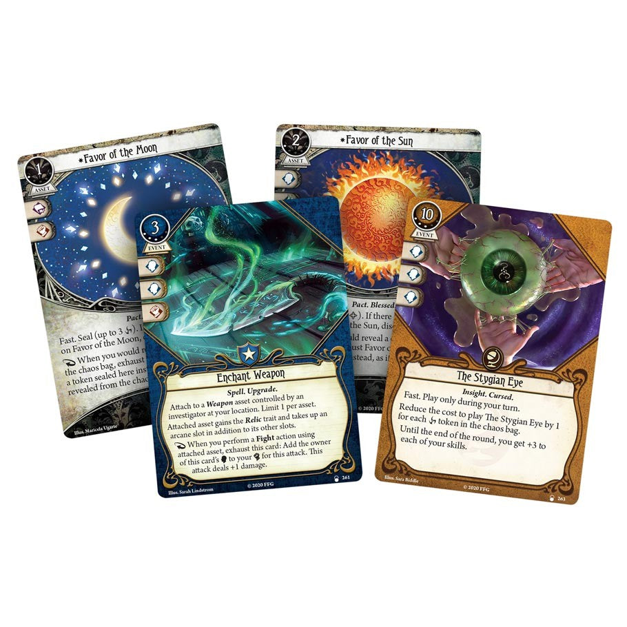 Arkham Horror The Card Game: The Lair of Dagon Mythos Pack game content