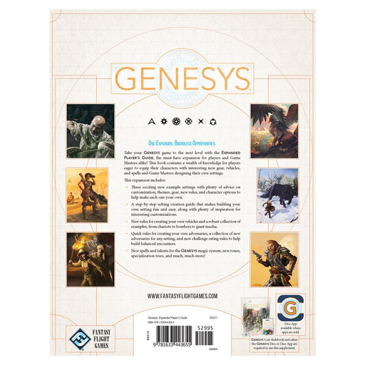 Genesys: Expanded Player’s Guide back of the book