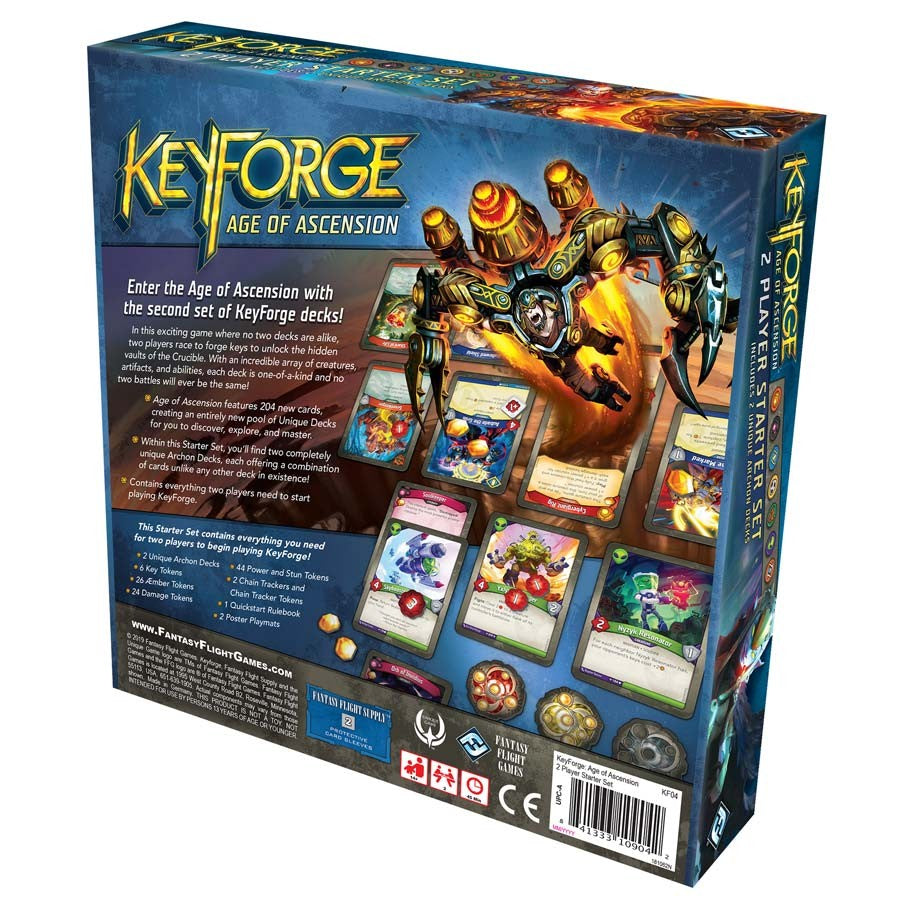 KeyForge World Age of Ascension: 2 Player Deck Back of the box
