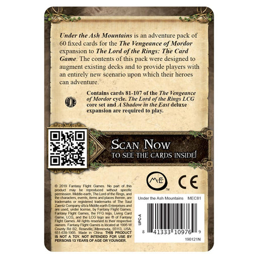 The Lord of the Rings: The Card Game - Under the Ash Mountains Adventure Pack