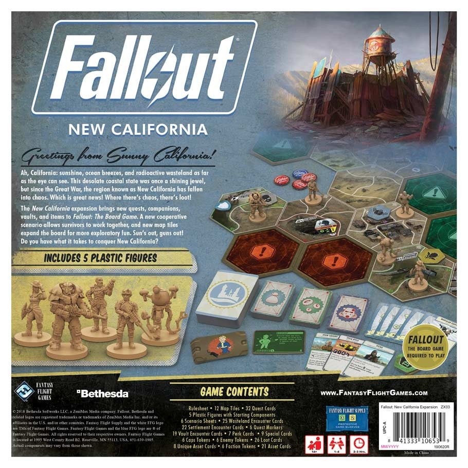 Fallout: New California back of the box