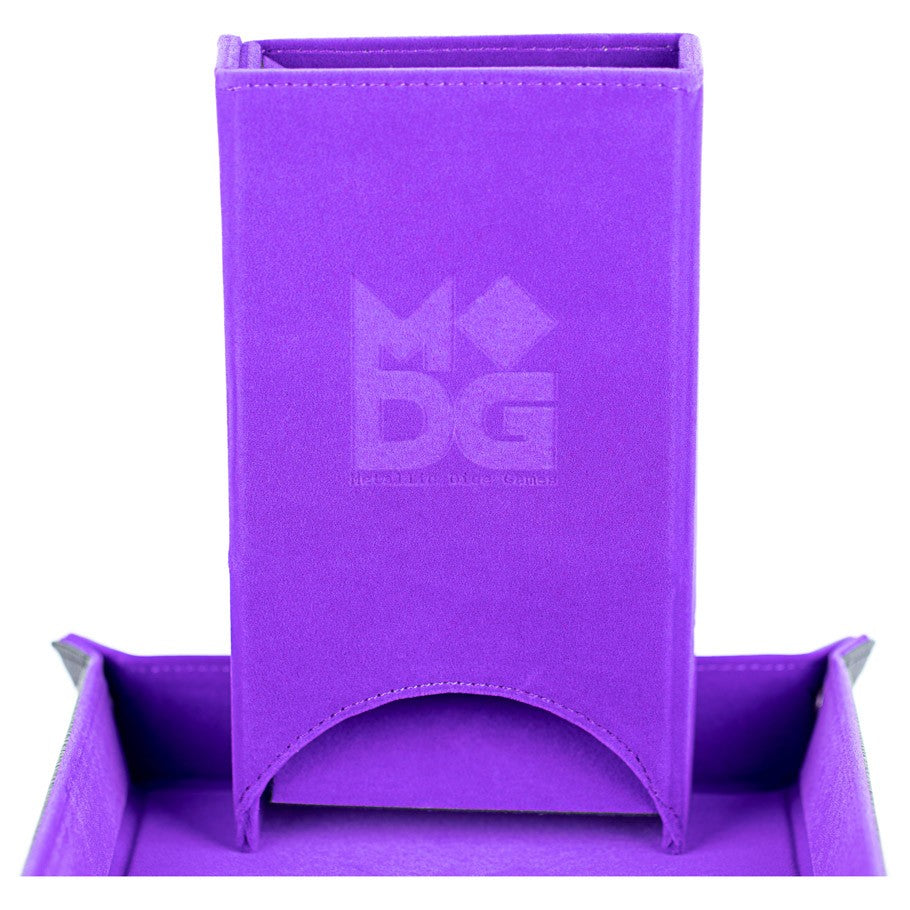 Folding Dice Tower with Purple Velvet