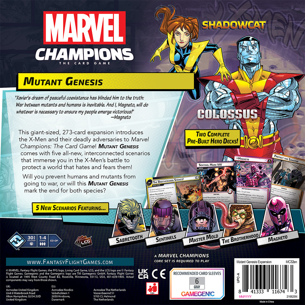 Marvel Champions: The Card Game - Mutant Genesis Expansion back