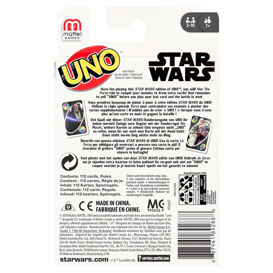 UNO Star Wars back