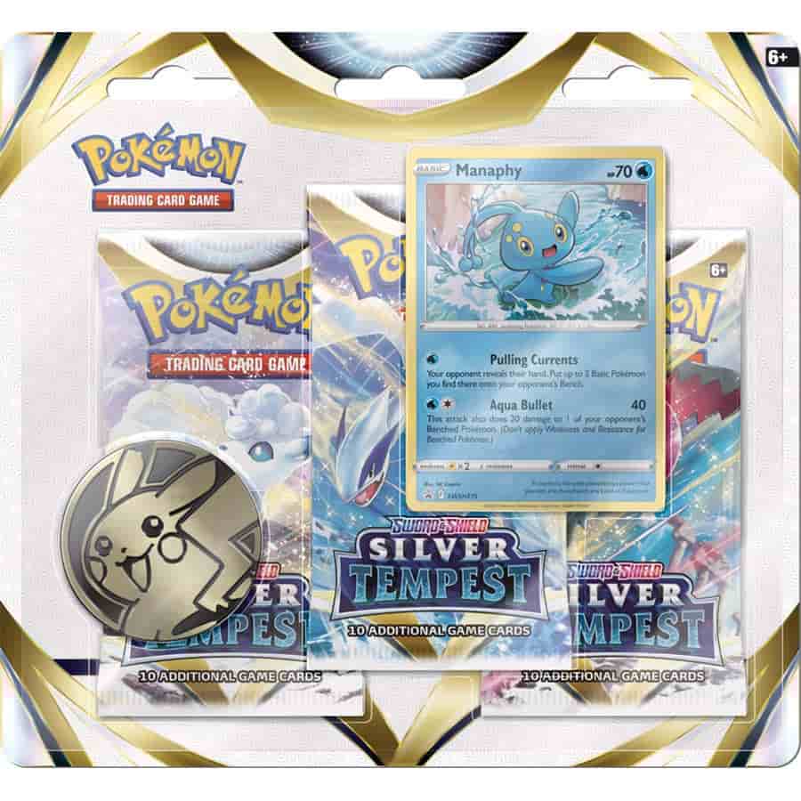 Pokémon Sword & Shield: Silver Tempest - Three Packs Blister Manaphy