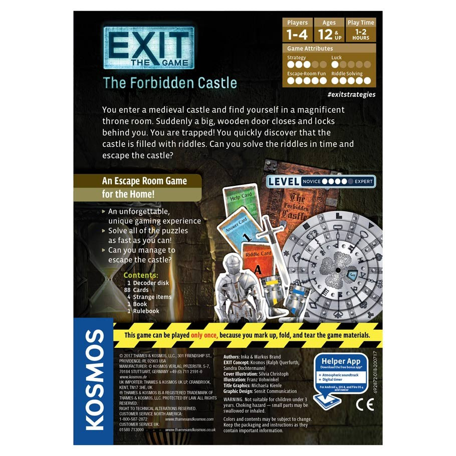 Exit The Game: The Forbidden Castle back of the box