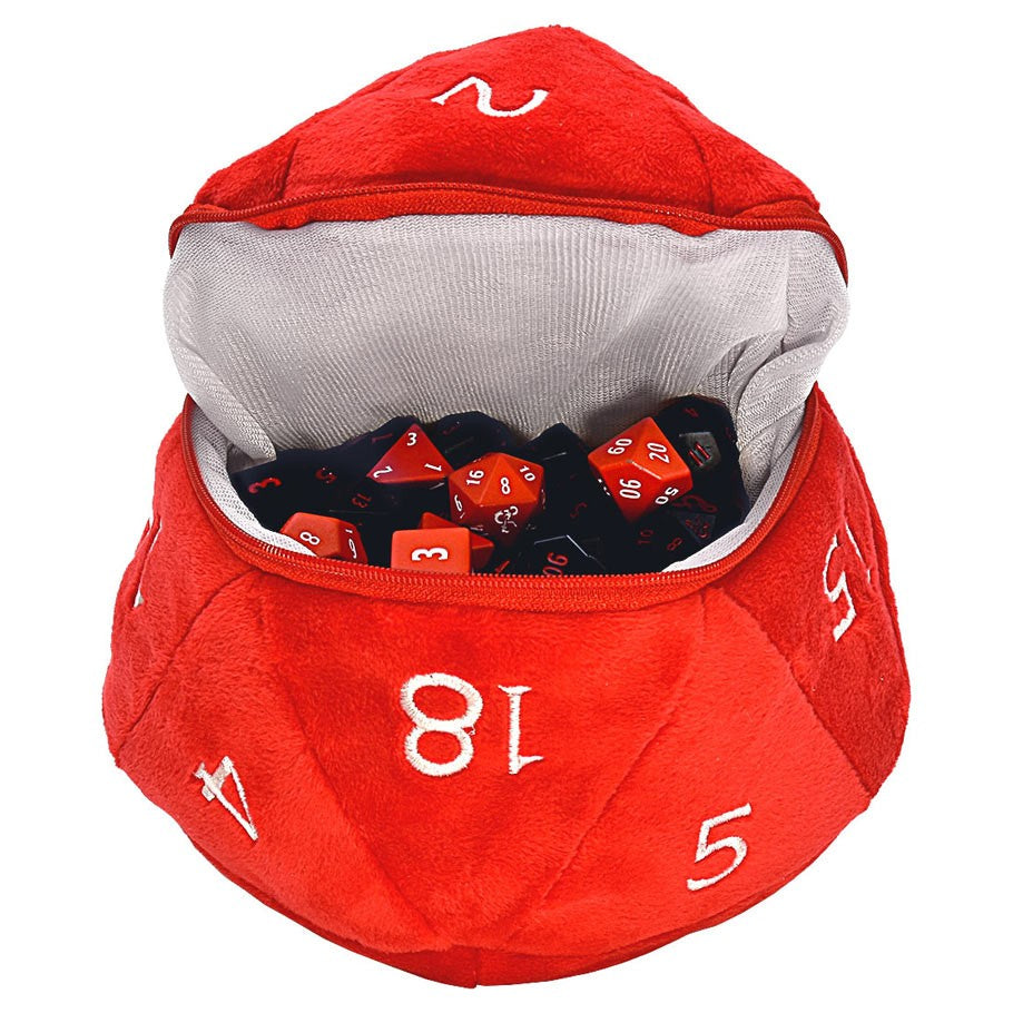 d20 Dungeons & Dragon Dice Bag Red