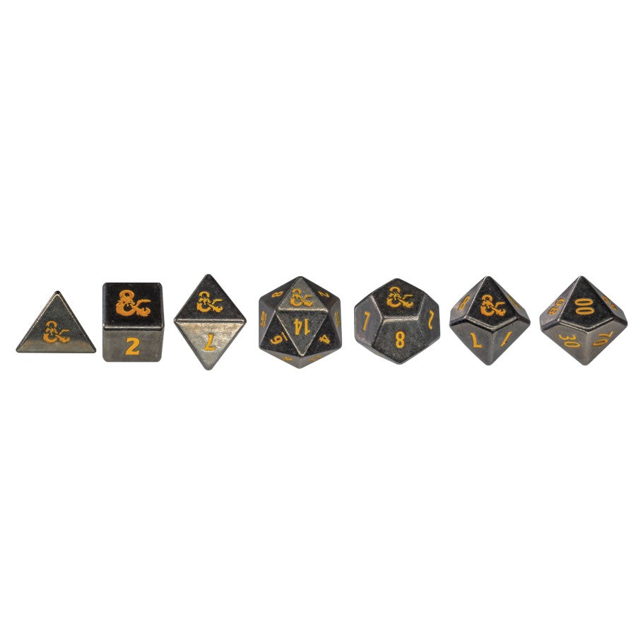 D&D Heavy Metal Polyhedral Dice Realmspace (Set of 7) content