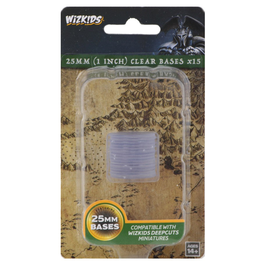 WizKids Deep Cut: Clear 25mm Round Base (15)