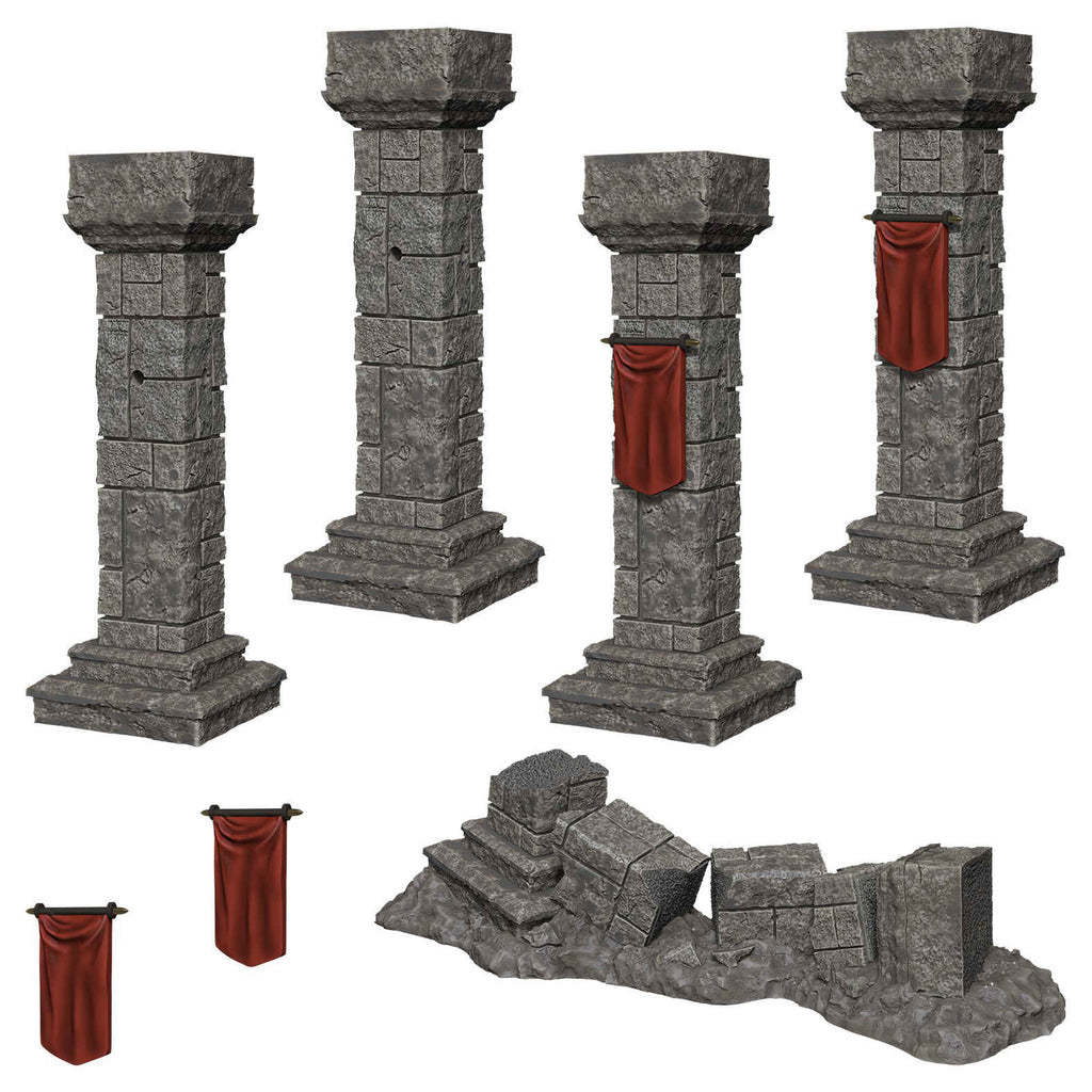 WizKids Deep Cuts Unpainted Miniatures: Pillars and BannersWizKids Deep Cuts Unpainted Miniatures: Pillars and Banners Painted Example