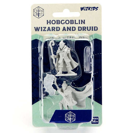 Critical Role Unpainted Miniatures: Male Hobgoblin Wizard and Druid
