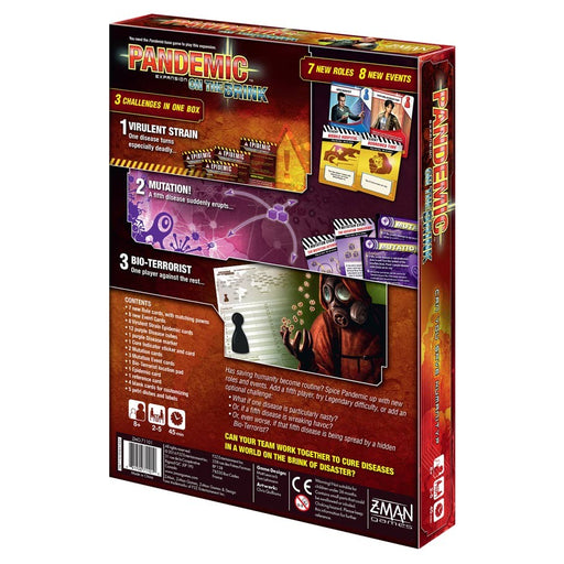 Pandemic: On the Brink Back of the Box